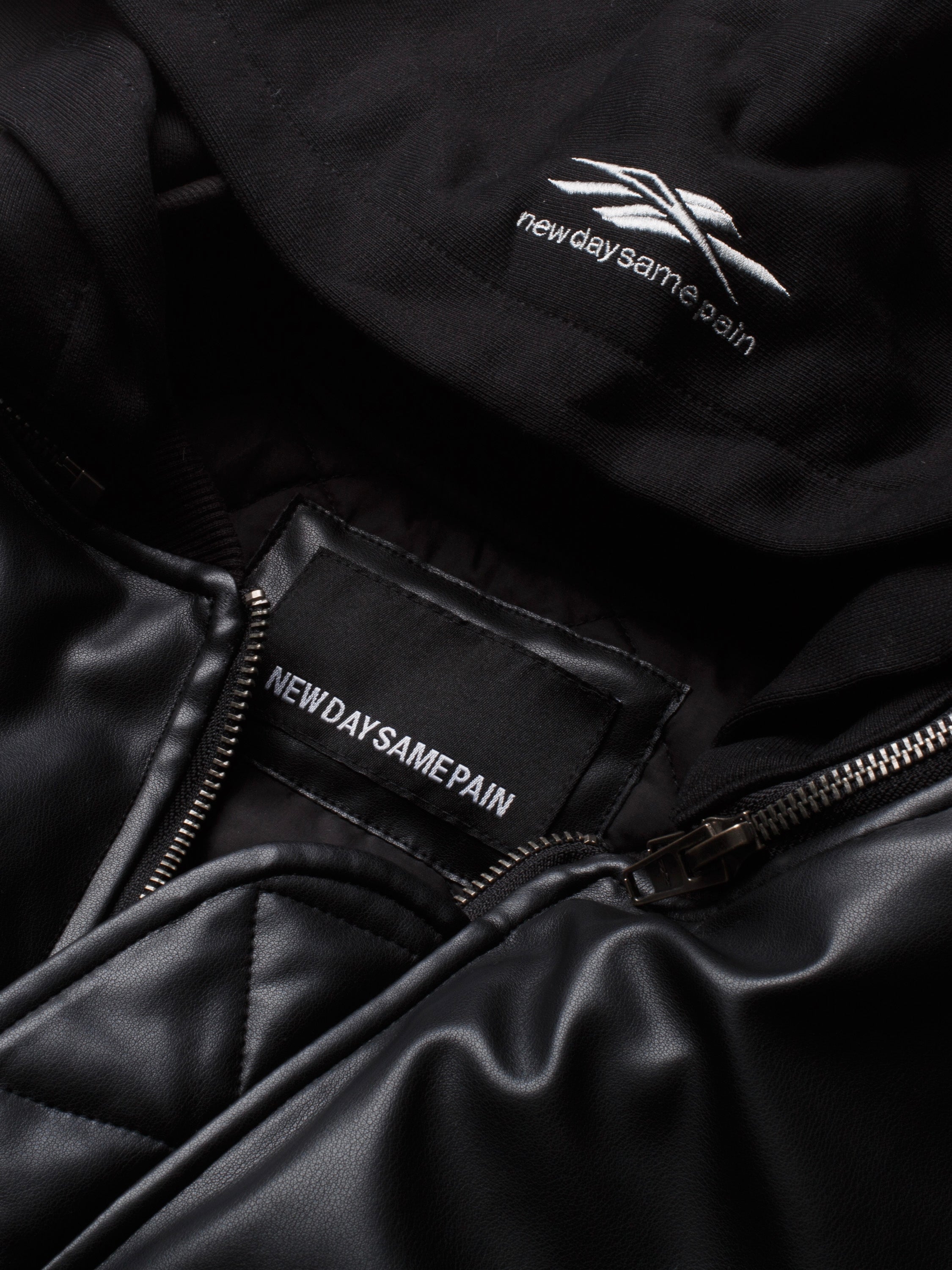 Pain Sport Leather Bomber Jacket - Black — New Day Same Pain