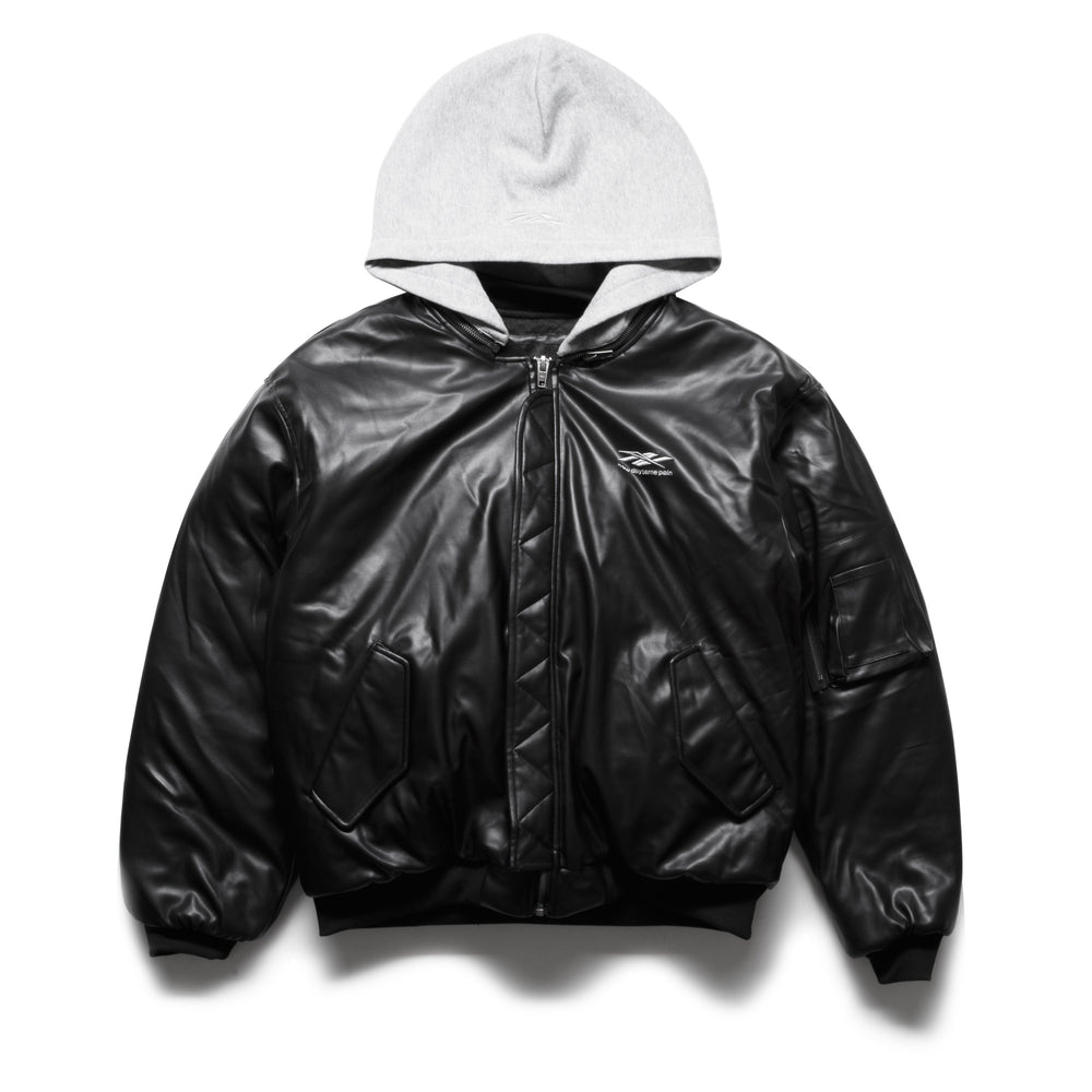 Pain Sport Leather Bomber Jacket - Black